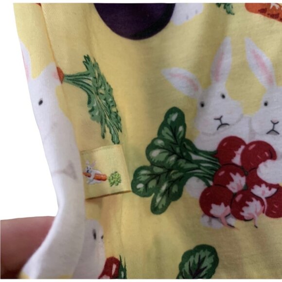 Produce & Bunny Print Nick & Nora Sleep Top 6 - Picture 5 of 5